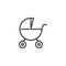 Baby carriages pram line icon