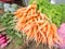 Baby carrots in streen market.