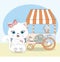 Baby cat and ice cream Stand
