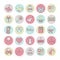 Baby circle web icon set.