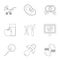 Baby clinic icons set, outline style