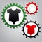 Baby cloth illustration. Vector. Three connected gears with icon