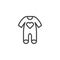 Baby clothes bodysuit with heart line icon