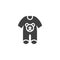 Baby clothes bodysuit vector icon