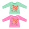 Baby clothes with cartoon animals. Sketchy little pink hedgehog