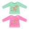 Baby clothes with cartoon animals. Sketchy little pink striped zebra