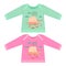 Baby clothes with cartoon animals. Sketchy little pink whale