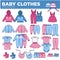 Baby clothes for little boys and girls collection.