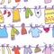 Baby clothes set seamless pattern