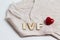 Baby clothes with wooden text IVF and heart. Concept - IVF, in vitro fertilization. Waiting for baby, pregnant