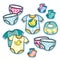 Baby clothing and accessories onesies diapers bib socks