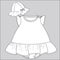 Baby clothing design template. Flat sketches technical drawings