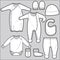 Baby clothing design template. Flat sketches technical drawings