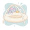 Baby cocoon for sleeping, cradle, hanging stage, cradle, crib with toys, rainbow, heart, teddy bear, star, cloud