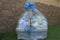 Baby cradle wrapped in a plastic gift bag with a nametag Alvaro on it