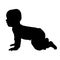 Baby crawl on knees_silhouette