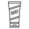 Baby cream tube icon, outline style