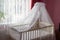 Baby crib for girls,Children`s room purple for a baby with a bed