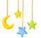 Baby crib hanging mobile toy - Moon and stars