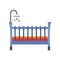 Baby crib icon, flat style