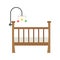 Baby Crib icon, Wooden Crib Stock Vector
