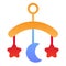 Baby crib toy flat icon. Hanging toy color icons in trendy flat style. Kids crib gradient style design, designed for web