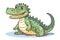 Baby Crocodile Sticker On Isolated Tansparent Background, Png, Logo. Generative AI