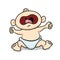 Baby Crying Loudly Vector Illustration