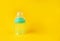 Baby Cup, Yellow Baby Bottle with Pacifier, Little Children Equipment, Plastic Children\\\'s Sippy Drinking Cup