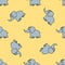 Baby cute seamless pattern with elephants. Baby seamless pattern with painted elephants. Seamless elephant cartoon pattern.