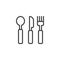 Baby cutlery outline icon