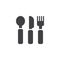 Baby cutlery vector icon