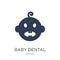 Baby dental icon. Trendy flat vector Baby dental icon on white b