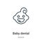 Baby dental outline vector icon. Thin line black baby dental icon, flat vector simple element illustration from editable dentist