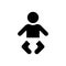 Baby in Diaper Silhouette Icon. Sign of Toilet Room with Station for Changing Nappy. Childcare WC Symbol. Nursery Room