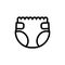 Baby diaper thin line icon. Outline symbol baby panties for the design of children`s webstie and mobile applications