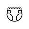 Baby diaper thin line icon. Outline symbol baby panties for the design of children\'s webstie and mobile applications. Outline str