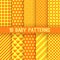 Baby different vector seamless patterns. Orange