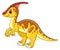 Baby dino icon. Cute parasaurolophus. Funny dinosaur