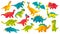 Baby dinosaurs cartoon stickers set