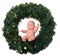 Baby doll angel boy sitting on christmas wreath