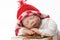Baby Doll with Christmas Cap