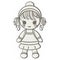 Baby Doll Embroidery Design On White Background