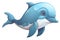 Baby Dolphin Sticker On Isolated Tansparent Background, Png, Logo. Generative AI