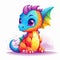 Baby dragon with beautiful eyes and color splash. Colorful baby dragon art collection. Playful baby dragons collection. Cute