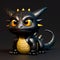 Baby Dragon, big eyes, black with yellow belly