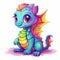 Baby dragon bundle for coloring page. Cute baby dragon set. Colorful baby dragons collection for kids coloring page. Dragon cub