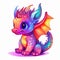 Baby dragon bundle for coloring page. Dragon smiling and sitting on a white background. Colorful baby dragons collection. Dragon