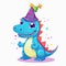 Baby dragon cartoon design collection. Cute dragon baby cartoon illustration on a white background. Colorful dragons wearing party