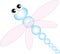 Baby dragonfly with pink wings blue